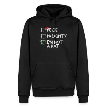 �ne ungezogene Ich bin keine ratte lustige Weih - Männer Premium Bio Hoodie - Schwarz - Vorne - Nico (187cm)
