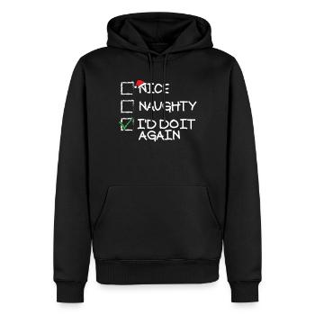 �nes Naughty, ich mache es wieder lustige Weihn - Männer Premium Bio Hoodie - Schwarz - Vorne - Nico (187cm)