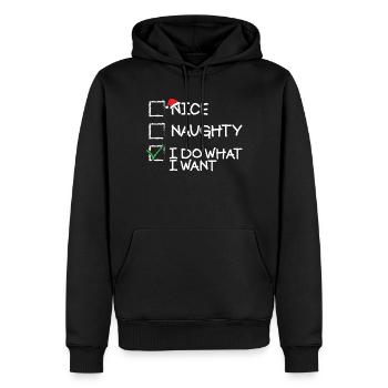 �n freche ich mache was ich will lustige Weihna - Männer Premium Bio Hoodie - Schwarz - Vorne - Nico (187cm)