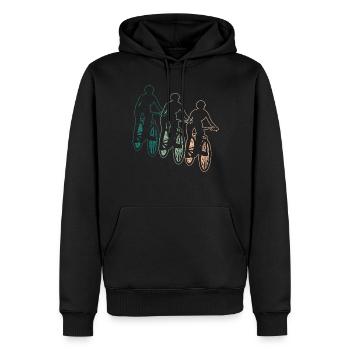 Radfahrerin Mountainbike Fahrer Retro Geschenk - Männer Premium Bio Hoodie - Schwarz - Vorne - Nico (187cm)