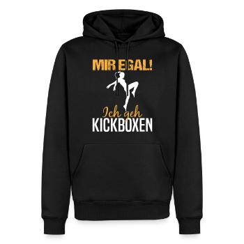 Kickboxerin Kickboxen Spruch Lustig Geschenk Damen - Männer Premium Bio Hoodie - Schwarz - Vorne - Nico (187cm)