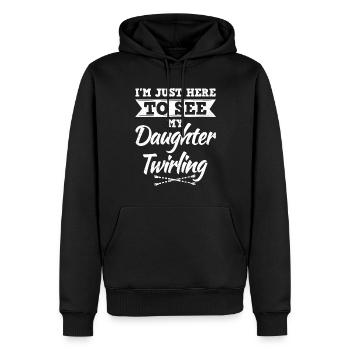 Tournage virevoltant de bâton de bâton Papa Majorette - Sweat à capuche Premium bio Homme - noir - Devant - Nico (187cm)