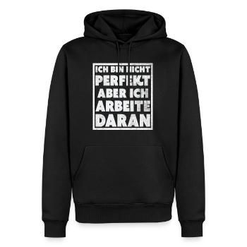 Lustige Sprüche T-Shirt online bestellen ,nur hier - Männer Premium Bio Hoodie - Schwarz - Vorne - Nico (187cm)