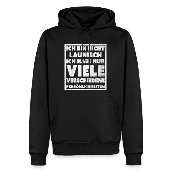 Lustige Sprüche T-Shirt online bestellen ,nur hier - Männer Premium Bio Hoodie - Schwarz - Vorne - Nico (187cm)