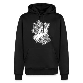 Fick herum und finde die Herren f, um Fafo herausz - Männer Premium Bio Hoodie - Schwarz - Vorne - Nico (187cm)