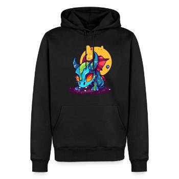 Drache Dinosaurier Fantasy Dragon - Männer Premium Bio Hoodie - Schwarz - Vorne - Nico (187cm)