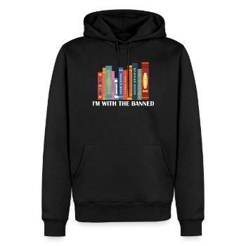 Ich bin mit dem verbotenen B�cherbuchwurm gelesen - Männer Premium Bio Hoodie - Schwarz - Vorne - Nico (187cm)