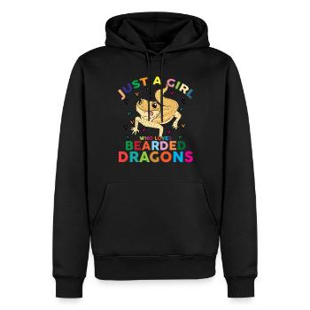 Nur ein M�dchen, das b�rtige Drachen liebt - Männer Premium Bio Hoodie - Schwarz - Vorne - Nico (187cm)