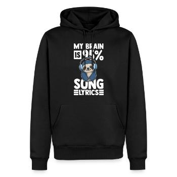 Musik hören Faultier Kopfhörer DJ - Männer Premium Bio Hoodie - Schwarz - Vorne - Nico (187cm)