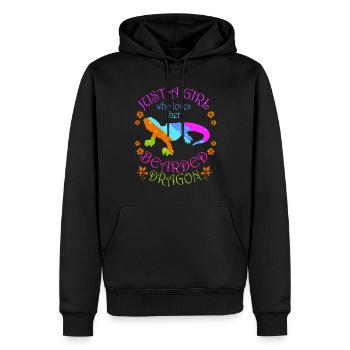 Nur ein M�dchen, das ihren b�rtigen Drachen liebt - Männer Premium Bio Hoodie - Schwarz - Vorne - Nico (187cm)
