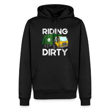 Reiten schmutziger M�llwagen M�llwagen M�lltagschm - Männer Premium Bio Hoodie - Schwarz - Vorne - Nico (187cm)