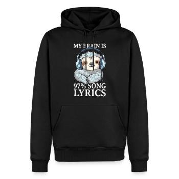 DJ Music Écoutez des écouteurs paresseux - Sweat à capuche Premium bio Homme - noir - Devant - Nico (187cm)