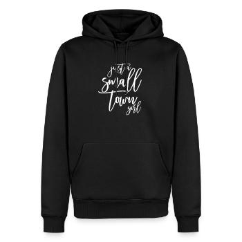 Nur ein kleines Stadtm�dchen minimalistische Fraue - Männer Premium Bio Hoodie - Schwarz - Vorne - Nico (187cm)