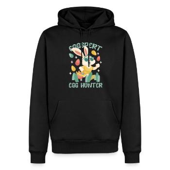 EggSert Egg Hunter Ostern lustige Osterkinder - Männer Premium Bio Hoodie - Schwarz - Vorne - Nico (187cm)