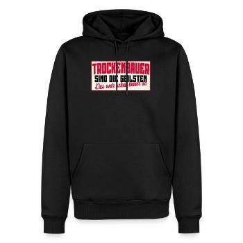 Trockenbauer T-Shirt - Männer Premium Bio Hoodie - Schwarz - Vorne - Nico (187cm)