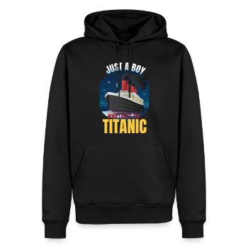 Nur ein Junge, der Titanic Funny Boys Titanic lieb - Männer Premium Bio Hoodie - Schwarz - Vorne - Nico (187cm)