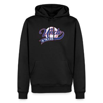 Onkel des Rookie 1. Geburtstags Baseballfamilie - Männer Premium Bio Hoodie - Schwarz - Vorne - Nico (187cm)