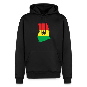 Ghana Karte Ghana Flagge stolze ghanaische Ghana F - Männer Premium Bio Hoodie - Schwarz - Vorne - Nico (187cm)