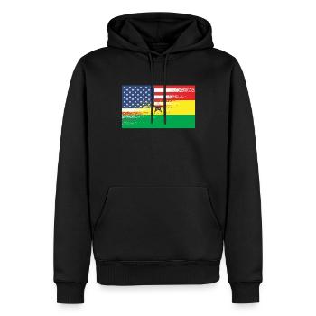 Ghana Amerikanische Flagge stolze ghanaische Ghana - Männer Premium Bio Hoodie - Schwarz - Vorne - Nico (187cm)