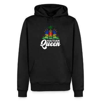 Haitianische K�nigin Haiti Flagge Frauen Haitianis - Männer Premium Bio Hoodie - Schwarz - Vorne - Nico (187cm)