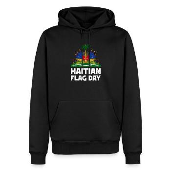 Happy Haitian Flag Day Haiti Flagge Proud Haiti Fl - Männer Premium Bio Hoodie - Schwarz - Vorne - Nico (187cm)