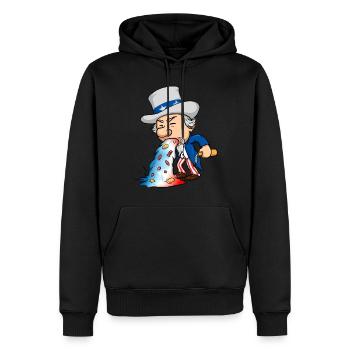 Onkel Samm Funny Drinking 4. Juli kotzend - Männer Premium Bio Hoodie - Schwarz - Vorne - Nico (187cm)