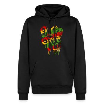 Liebe Juneteenth 1865 Schwarze Geschichte Juneteen - Männer Premium Bio Hoodie - Schwarz - Vorne - Nico (187cm)