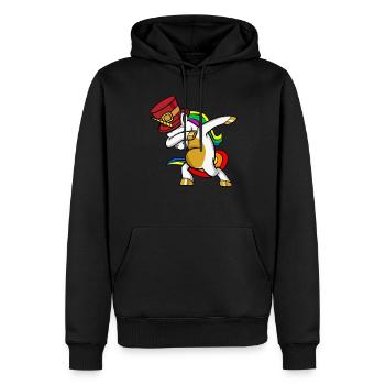 Juneteenthcorn Unicorn Black History JuneteenthSwe - Männer Premium Bio Hoodie - Schwarz - Vorne - Nico (187cm)
