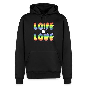 Liebe ist Liebe Regenbogen LGBTQ Gay Pride Liebe i - Männer Premium Bio Hoodie - Schwarz - Vorne - Nico (187cm)