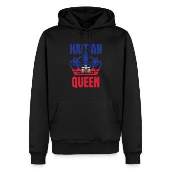 Haitianische K�nigin Haiti Flagge Frauen Haitianis - Männer Premium Bio Hoodie - Schwarz - Vorne - Nico (187cm)