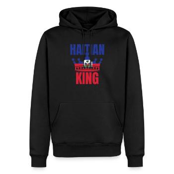 Haitianischer K�nig Haiti Flagge M�nner Haitianer - Männer Premium Bio Hoodie - Schwarz - Vorne - Nico (187cm)
