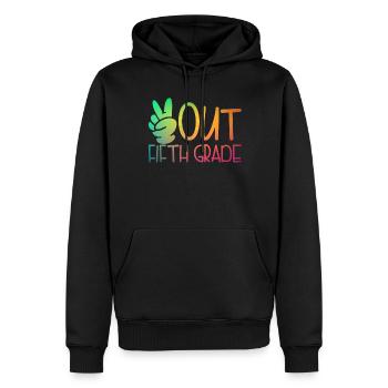 Frieden aus der f�nften Klasse Graduation FriedenH - Männer Premium Bio Hoodie - Schwarz - Vorne - Nico (187cm)