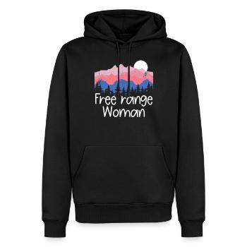 Freilandfrau im Freien lustige Frauencamping - Männer Premium Bio Hoodie - Schwarz - Vorne - Nico (187cm)