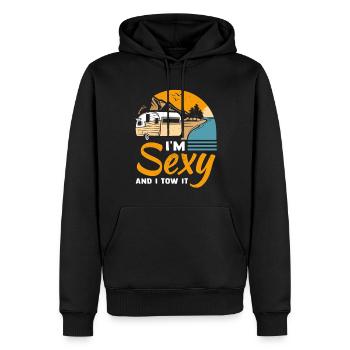Camping Camper Wohnmobil Lustiges Campen - Männer Premium Bio Hoodie - Schwarz - Vorne - Nico (187cm)