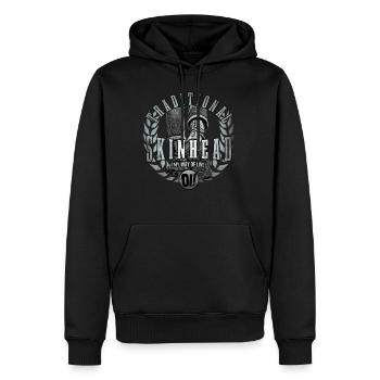 Unique Oi Skinhead - Sweat à capuche Premium bio Homme - noir - Devant - Nico (187cm)