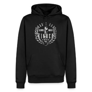 Unique Oi Skinhead - Men’s Premium Organic Hoodie - black - Front - Nico (187cm)