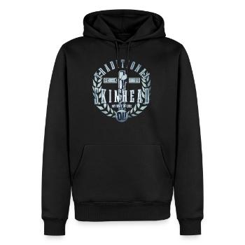 Unique Oi Skinhead - Sweat à capuche Premium bio Homme - noir - Devant - Nico (187cm)
