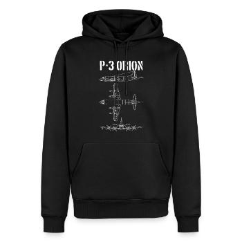 P3 Orion Military Flugzeug Schema Orion Pilot - Männer Premium Bio Hoodie - Schwarz - Vorne - Nico (187cm)