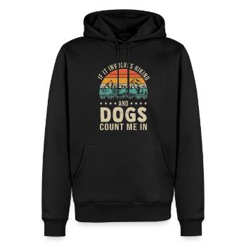 Wandern Wanderung Bergsteiger Dog Hiking - Männer Premium Bio Hoodie - Schwarz - Vorne - Nico (187cm)