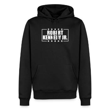 Robert Kennedy Jr. f�r Pr�sident '24 RFK Jr. 2024 - Männer Premium Bio Hoodie - Schwarz - Vorne - Nico (187cm)