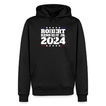 Robert Kennedy Jr. f�r Pr�sident '24 RFK Jr. 2024 - Männer Premium Bio Hoodie - Schwarz - Vorne - Nico (187cm)