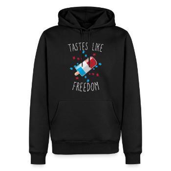 Schmeckt wie Freiheit am Stiel am 4. Juli Eis am S - Männer Premium Bio Hoodie - Schwarz - Vorne - Nico (187cm)