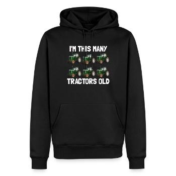 Ich bin so viele Traktoren alte 6 Jahre alte Gebur - Männer Premium Bio Hoodie - Schwarz - Vorne - Nico (187cm)