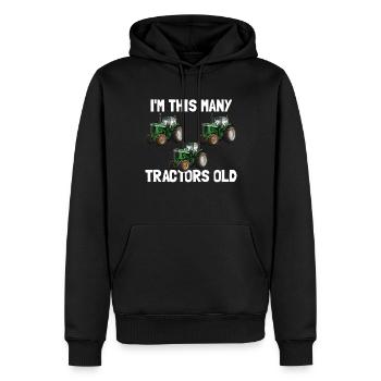 Ich bin so viele Traktoren alte 3 Jahre alte Gebur - Männer Premium Bio Hoodie - Schwarz - Vorne - Nico (187cm)