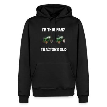 Ich bin so viele Traktoren alte 2 Jahre alte Gebur - Männer Premium Bio Hoodie - Schwarz - Vorne - Nico (187cm)