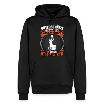 Rollstuhl Basketball Spieler Cooler Spruch - Männer Premium Bio Hoodie - Schwarz - Vorne - Nico (187cm)