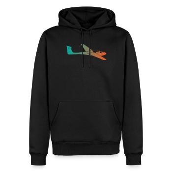 Planeur Planeur Pilote Avion Cadeau - Sweat à capuche Premium bio Homme - noir - Devant - Nico (187cm)