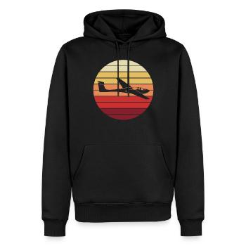 Planeur Planeur Pilote Avion Cadeau - Sweat à capuche Premium bio Homme - noir - Devant - Nico (187cm)