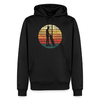 Skater Skateboard Rider Skateboarder Retro - Sweat à capuche Premium bio Homme - noir - Devant - Nico (187cm)