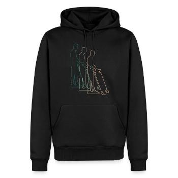 Skater Skateboard Rider Skateboarder Retro - Sweat à capuche Premium bio Homme - noir - Devant - Nico (187cm)